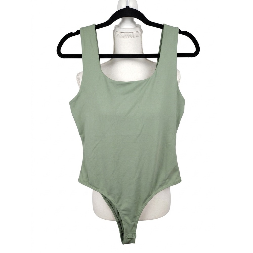 Blue Rain Francesca's Sage Green Square Neck Bodysuit TFD60513 XL NEW
